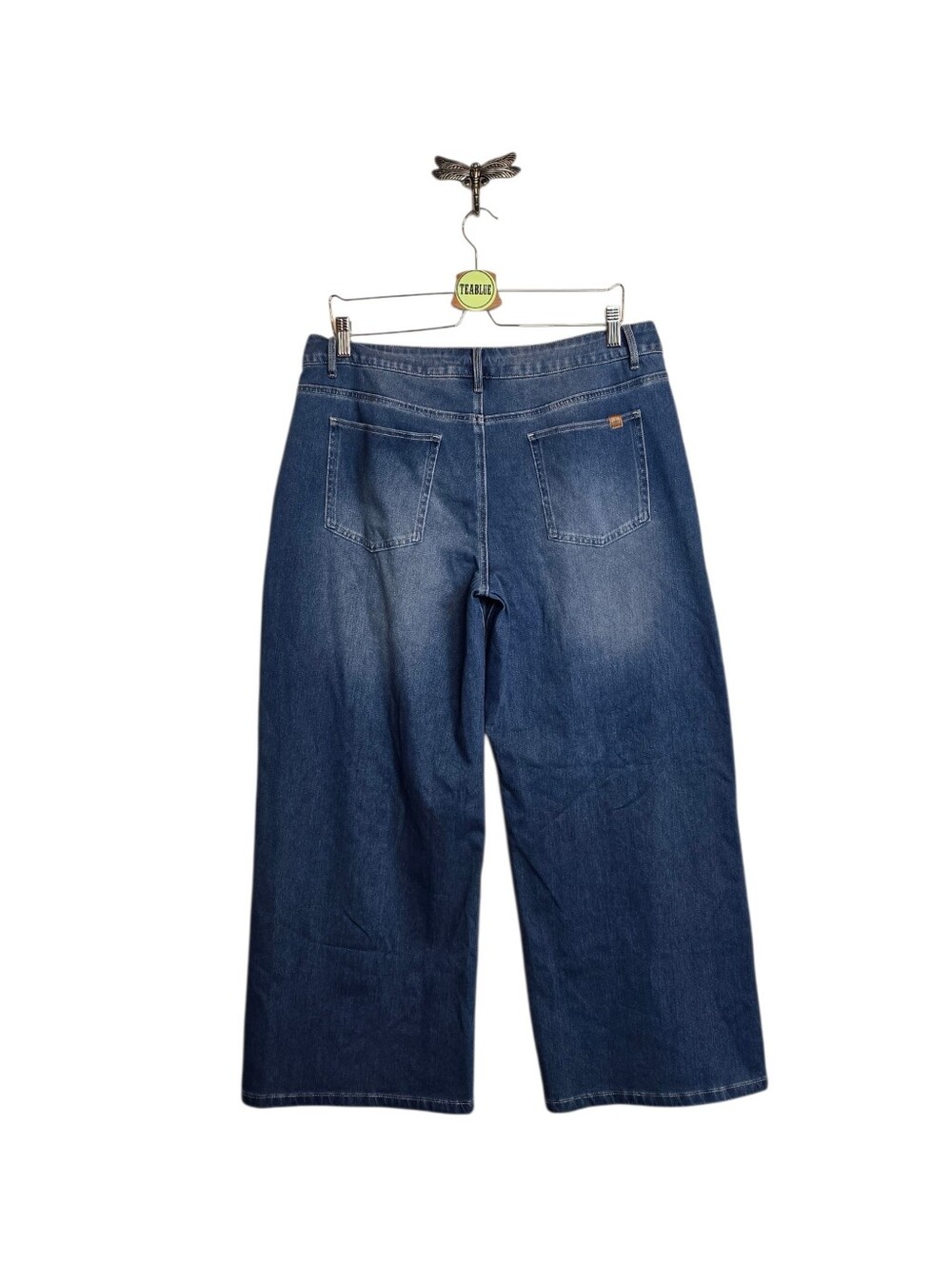 Halara Flex Asymmetric Low Rise Baggy Wide Leg Washed Casual Jean L Petite 12-14 - Picture 3 of 12